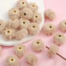 20/30/50/100pcs 15-Color Faux Rabbit Fur Pom Pom Beads, DIY Phone Charms, Car Accessories, Crafts Decoration Beads