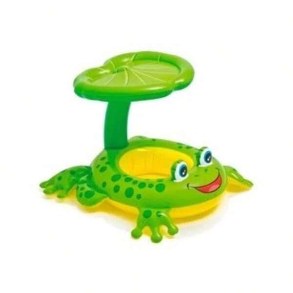 Boia Infantil Inflável para Criança Bebê de Piscina Bote com Fralda e Cobertura para proteção do Sol