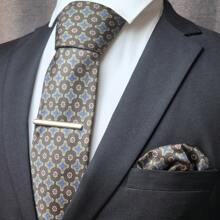 1/2/3 件男士石墨格子图案领带，经典 8 厘米（3.15 英寸）宽简约领带，适合男朋友、兄弟、父亲的时尚领带组合，适合商务、婚礼、毕业典礼、约会、音乐节等场合 - 石墨色 - 查看 13