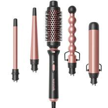 wavytalk Wavy.Talk Negative Ion Single Thermal Brush 1.5 Inch - 5 in 1 Curling Wand Set - View 1