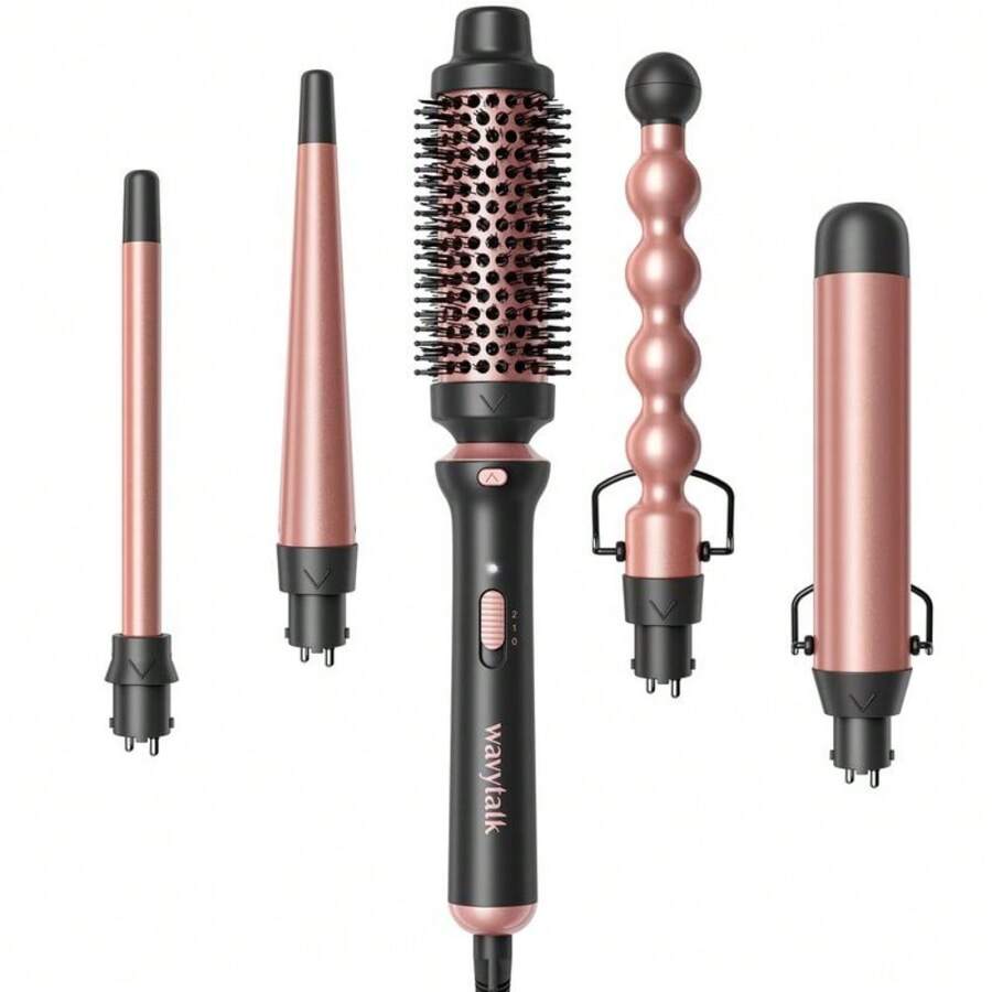 wavytalk Wavy.Talk Negative Ion Single Thermal Brush 1.5 Inch - 5 in 1 Curling Wand Set - View 1