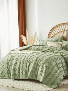 7 Piece Bed In A Bag Bed Comforter Set Queen, Elegant Tufted Comforter, Sheet And Pillowcase Set, Soft Microfiber, Comfortable And Warm Bedding Set, Bedroom Decor For All Seasons, Ideal Gift, Include 1 Comforter, 2 Pillowcases, 2 Pillowshams, 1 Flat Sheet And 1 Fitted Sheet - Sprout Green - View 6