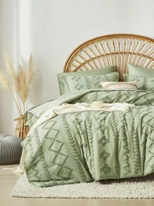 7 Piece Bed In A Bag Bed Comforter Set Queen, Elegant Tufted Comforter, Sheet And Pillowcase Set, Soft Microfiber, Comfortable And Warm Bedding Set, Bedroom Decor For All Seasons, Ideal Gift, Include 1 Comforter, 2 Pillowcases, 2 Pillowshams, 1 Flat Sheet And 1 Fitted Sheet - Sprout Green - View 4