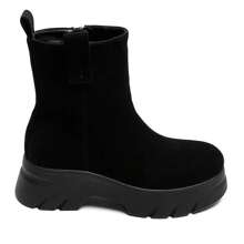 Fashionable Versatile Casual Thick Sole Ankle Boots - Black - View 2