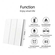 qaroota ZigBee 墙壁触摸智能灯开关 AC100-240V 需要中性线 Smart Life/Tuya 1/2/3 组 ZigBee 网关兼容 Alexa - 彩色 - 查看 5