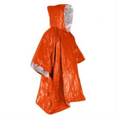 1/3 piezas Capa de lluvia de supervivencia portátil e impermeable con manta reflectante, capa de lluvia de emergencia con capucha - Gruesa y reflectante, manta térmica reutilizable para acampar, senderismo y supervivencia al aire libre