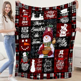 1 件可爱雪人毯子雪人礼物适合女孩和女人雪人圣诞礼物适合雪人爱好者圣诞节家居装饰雪人圣诞装饰品