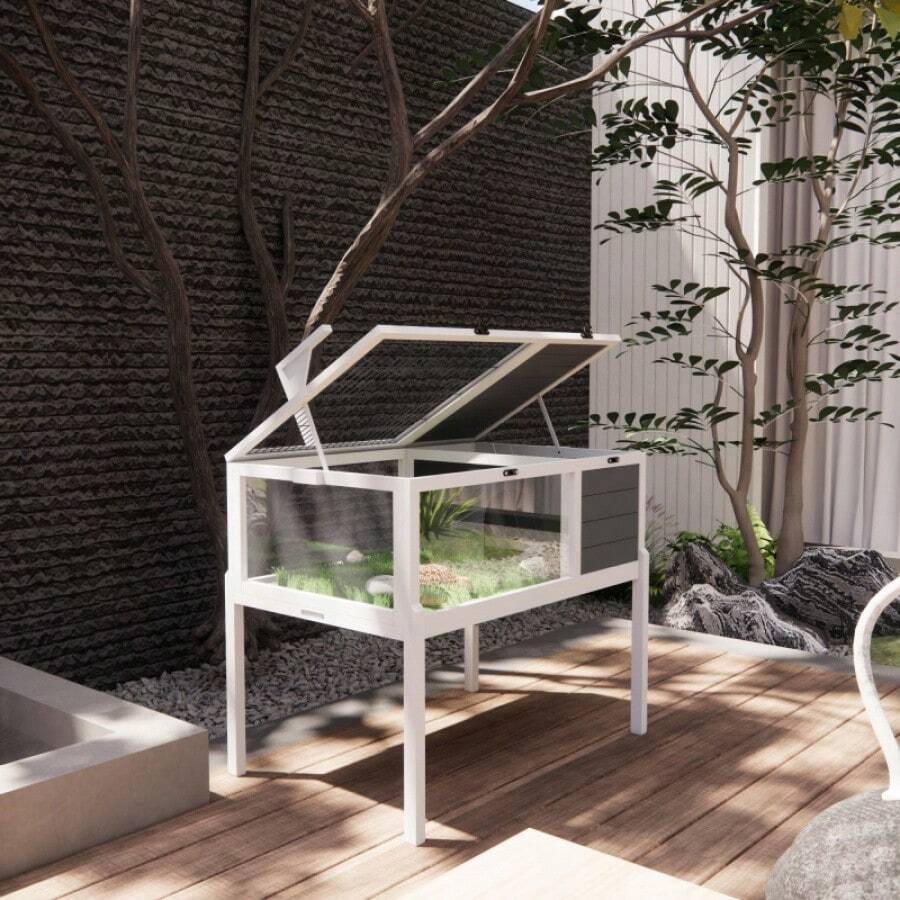 Tortoise Habitat Wooden Tortoise House Reptile Cage For Small Animals