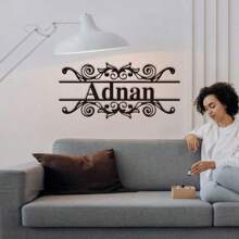 1pc Customizable Retro Metal Address Plaque - Personalized Name And Address Metal Engraved Door Sign - Suitable For Living Room And Indoor Office Decor - No Power Supply Needed - Black - View 9