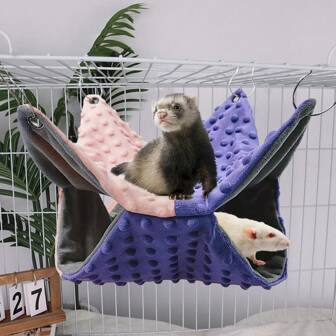 1 件毛绒双层可翻转吊床，四季皆宜，适合小型宠物