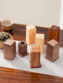 1 szt. Prostokątny drewniany przenośny uchwyt na wykałaczki, bez wykałaczek w zestawie, możliwość personalizacji tekstu i logo, minimalistyczny styl odpowiedni do domu, restauracji, celów dekoracyjnych