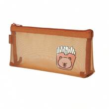 Capybara Mesh Pencil Case, Cartoon Design Minimalist Transparent Pocket Stationery Storage Bag, Back To School Supplies Pouch, Pencil Box, Pencil Case, Backpack - Multicolor - View 15