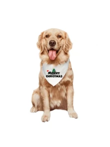 1 件圣诞宠物围兜、狗头巾、狗围巾、圣诞主题宠物围巾 - 彩色 - 查看 4