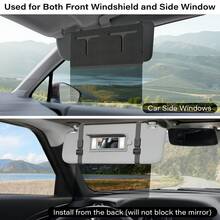 Nzcvuias Sun Visor For Car Adjustable Extension Car Visor Sun Shade For Driving - Black - View 5