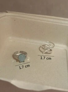 Set de 2 anillos abiertos con decoración de estrellas de mar, adecuados para uso diario por mujeres