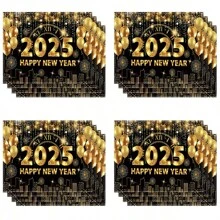 4/6 buc. La mulți ani 2025 Șervețe de loc Poliester Fundal pentru ocazii generale, decorațiuni festive pentru petreceri în interior, petrecere în bucătărie - Multicolor - Vizualizare 11