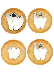 Zestaw 1/2/4/8 szt./narzędzi Gua Sha do twarzy, narzędzia kosmetyczne Gua Sha do twarzy ze stali nierdzewnej 304, poprawiają krążenie i ujędrniają skórę, masażer do twarzy, oczu, nóg, narzędzia do masażu, uroda, produkty do pielęgnacji skóry, spa, pielęgnacja, narzędzia do pielęgnacji skóry, pielęgnacja twarzy, akcesoria dla kosmetologów, masaż, narzędzie do masażu twarzy, wałek do masażu twarzy