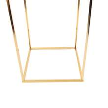 YUNRUX Soporte de flores dorado Centros de mesa de boda Florero Columna Soporte de flores Decoraciones de boda Estante de exhibición de flores geométricas Decoraciones para bodas, cumpleaños, fiestas (29x29x80cm)