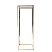 YUNRUX Soporte de flores dorado Centros de mesa de boda Florero Columna Soporte de flores Decoraciones de boda Estante de exhibición de flores geométricas Decoraciones para bodas, cumpleaños, fiestas (29x29x80cm)