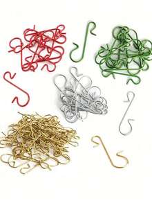 50pcs Mini Plastic S-Shaped Hook, Christmas Tree Decoration Hook, Christmas Ball Pendant Hanging Decoration Hook Christmas Ornaments S Shape Hooks Christmas Tree Decoration Multi Purpose Holders S Shape Hook