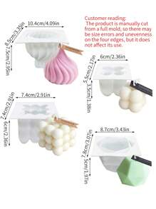 4pcs Assorted Shape Candle Mold, Suitable For Decorative Candle Making