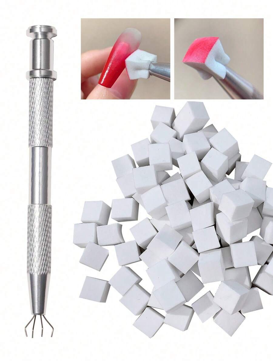 50PCS Sponge Gradient Nail Art Stamper Tools Gel Polish Color Gradient Brush Glitter Powder Dotting Pen For Manicure Accessories