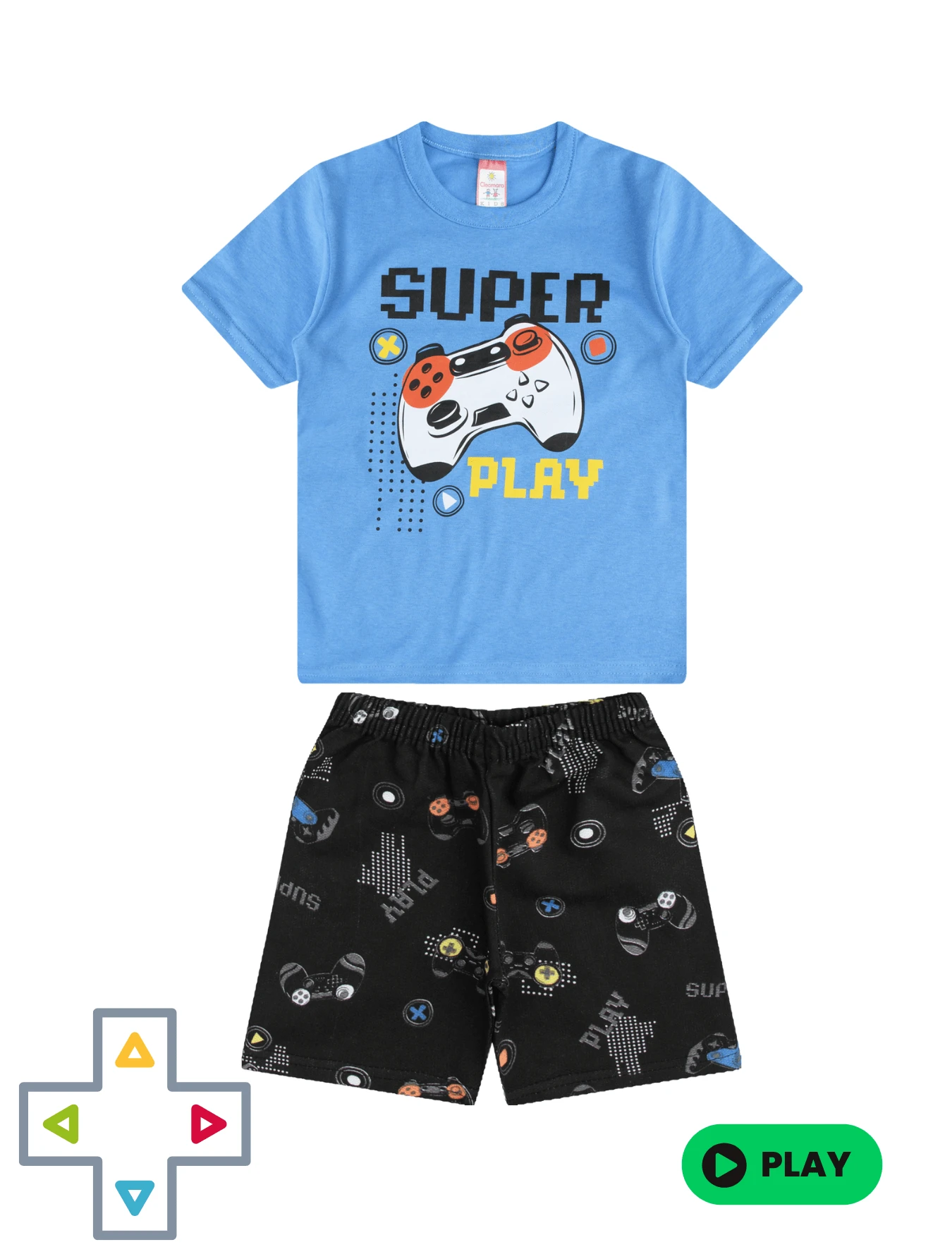 BOYS' SET FOR CHILDREN AND YOUTH SUMMER 2 PIECES Blouse And Shorts 1 To 8 - Màu xanh Cadet - Xem 1