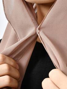 1 件女式头纱磁扣纯色雪纺围巾连帽帽头巾头巾，透气舒适，适合日常佩戴