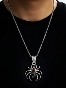 1 mặt dây chuyền hình nhện Punk Gothic, thời trang và độc đáo cho tiệc Halloween, phù hợp cho cả nam và nữ - mặt dây chuyền nhện - Xem 3