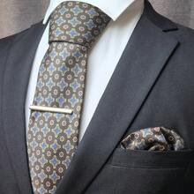 1/2/3 件男士石墨格子图案领带，经典 8 厘米（3.15 英寸）宽简约领带，适合男朋友、兄弟、父亲的时尚领带组合，适合商务、婚礼、毕业典礼、约会、音乐节等场合 - 石墨色 - 查看 12