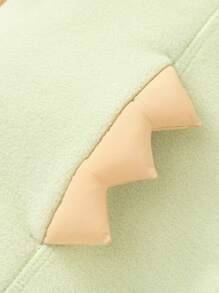 Balabala Girls' Fleece Jacket 2024 Autumn Dinosaur Design - Yellow Green - View 8