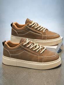 Giày thể thao nam, giày thể thao thoáng khí, giày đế bằng, chống mòn, phù hợp cho học sinh, giày nam thời trang, giày đế bằng, giày thể thao cổ thấp thời trang - Màu Khaki - Xem 3