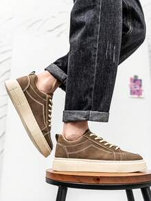 Giày thể thao nam, giày thể thao thoáng khí, giày đế bằng, chống mòn, phù hợp cho học sinh, giày nam thời trang, giày đế bằng, giày thể thao cổ thấp thời trang - Màu Khaki - Xem 5