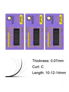 3 盒/批 12 排 C/D 卷曲三尖 YY 睫毛 0.07 Seedew 睫毛延长三重顶部 3 尖 Y 形睫毛交错根部睫毛女士单根睫毛 - 黑色 - 查看 18