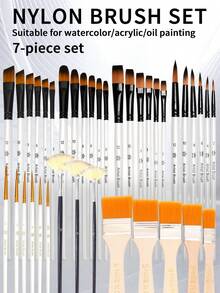 opeth Bộ 38 cọ vẽ cho họa sĩ, cán gỗ bền, lông nylon mềm, tròn, quạt, filbert, góc cạnh, cọ kẻ viền, thích hợp cho tranh acrylic, sơn dầu, màu nước - tuyệt vời cho họa sĩ và người mới bắt đầu - Một cỡ - Xem 5