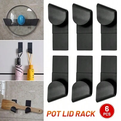 5Set (6pcs/Set )Pan Lid Holder Storage Rack Wall Mount Pot Cover Organizer Kitchen Accessories