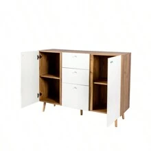 Sideboard Buffet Cabinet With 3 Drawers And 2 Doors 47.24"Buffet Cabinet With Adjustable Shelves For For Living Room Dining Room Hallway Kitchen