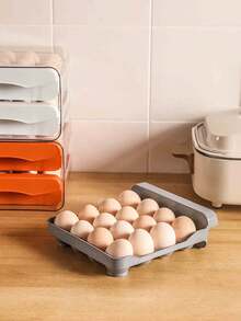 1/2 件厨房双层冰箱鸡蛋储存容器，带抽屉的可堆叠鸡蛋箱，家用鸡蛋架收纳盒，2 层抽屉式鸡蛋储存收纳盒，可堆叠，透明塑料鸡蛋架，适用于您的冰箱 - 彩色 - 查看 6