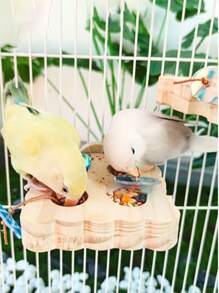 1pc Hanging Bird Cage Small Pet Foraging Station, Developing Intelligence Bird Standing Chew Toy, Suitable For Various Bird Cage Decoration & Toys - Multicolor - View 7