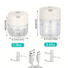 1 Pc, Garlic Mincer, Kitchen Grinder, Mini Chopper, Blender, 3.38/8.45/3.38+8.45oz, Cordless Electric Garlic Mincer, Simple Design, Mini Portable Kitchen Garlic Press, USB Rechargeable Garlic Mincer, Food Processor, Home, Kitchen Items, Camping, Travel Essentials, Christmas, Halloween, Holiday Essentials, Home Essentials, Household Items, Benifit Storage And Organize, Kitchen Accessories, Household Items