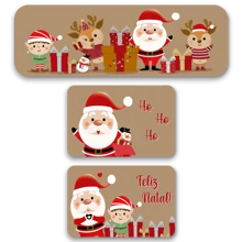 Set Of 3 Decorative Christmas Kitchen Mats, Santa Claus And , Non-Slip - 鏽棕色 - 查看 1