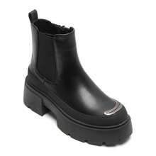 Chunky Platform Ankle Boots With Metallic Insert – Modern And Bold Style - Black - View 4