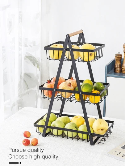 Canasta Frutero 3 Niveles Pirámide,Cesta de frutas para encimera de 2 niveles, cesta de frutas y pan, soporte de verduras para almacenamiento de cocina
