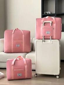 1 Pc Large Capacity Folding Luggage Storage Bag Suitcase Travel Waterproof Pouch Handbag Shoulder Bag Organizer Tote Bag,Three Sizes,Medium, Large And Extra Large,Summer Travel Essentials Bag For School School Accessories School Stuff