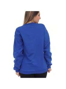 Unisex Round Neck Sweatshirt Hoodie Crew Neck Various Colors - azul real - Ver 3