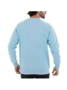 Unisex Round Neck Sweatshirt Hoodie Crew Neck Various Colors - Baby Blue - View 2