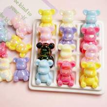 10/20Pcs Acrylic UV Coated Machine Bear Spacing Beads, Loose Beads, DIY Bracelet Necklace Loose Beads, Mobile Phone Chain Keychain Supplies - UV Acrylic Bear - View 2