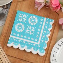 100 chiếc, Khăn ăn ren sang trọng và thanh lịch, Khăn ăn trang trí tiệc, Dùng cho nhà hàng, nhà bếp, đồ dùng trang trí quán cà phê - Màu xanh lam - Xem 4