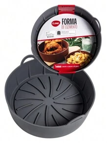 Forma Redonda de Silicone para Fritadeira Elétrica  Cinza 22cm x 8.3cm- CLINK - Cinza 22cm - Visão 2