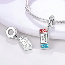 1Pc Silver Color Exquisite Modern Life Collection Champagne Phone Game Machine Lighter Candy Dumbbell Bead Charm Suitable For Original Bracelet Necklace Bangle Copper Silver Plated Diy Jewelry Making Beads Party Daily Wear